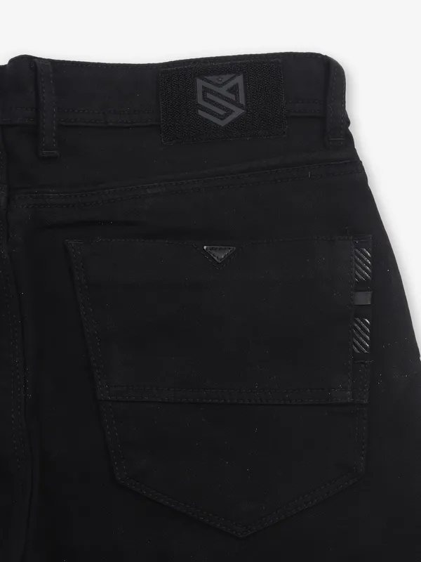 MD SWORD narrow fit black solid jeans