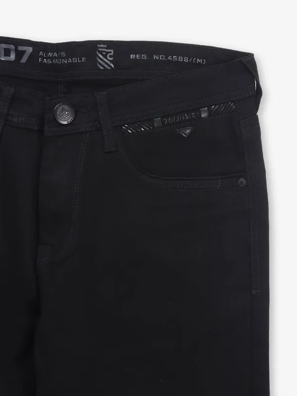 MD SWORD narrow fit black solid jeans