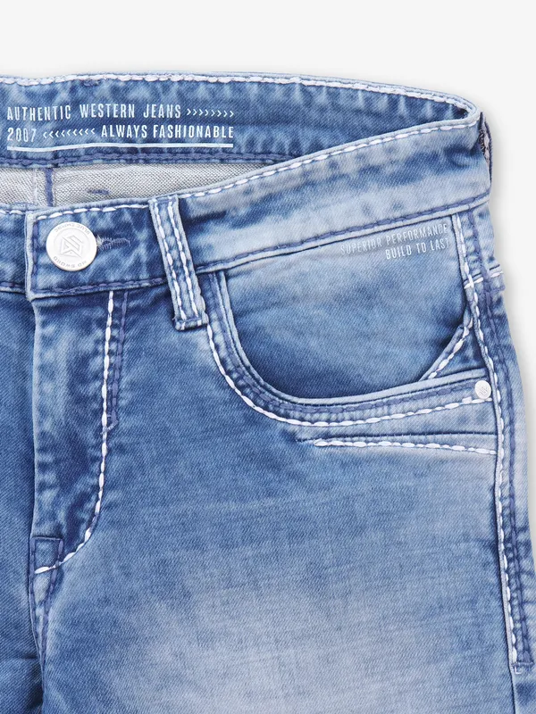 MD SWORD sky blue washed denim jeans
