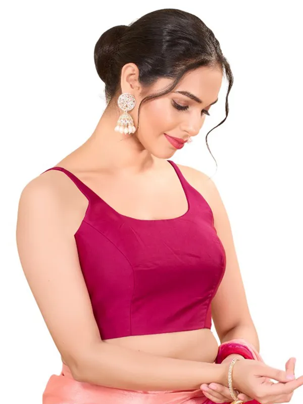 Megenta pink silk readymade blouse