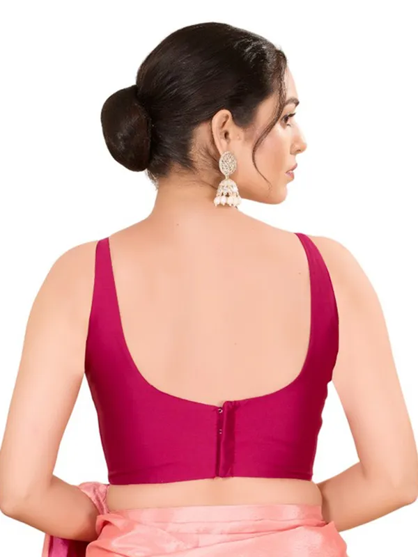 Megenta pink silk readymade blouse