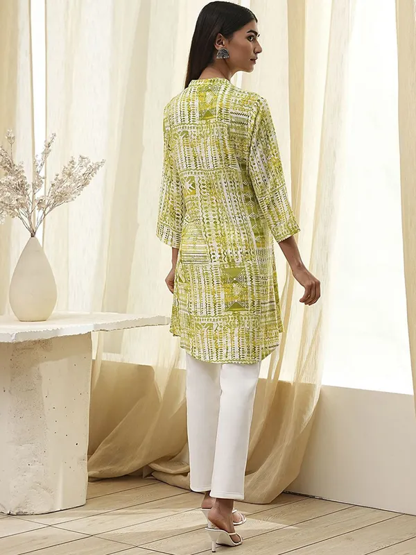 Mehendi green casual cotton silk kurti