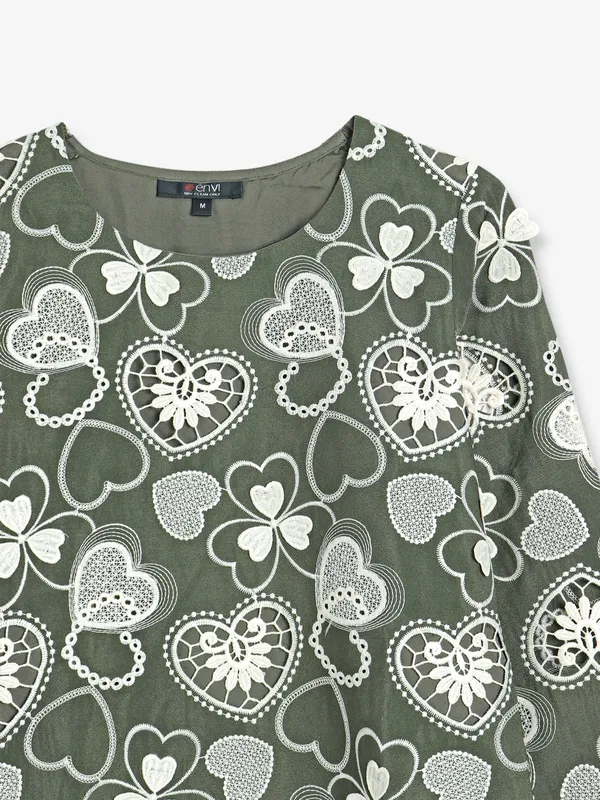 Mehendi green embroidery top