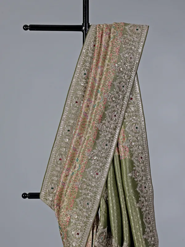 Mehendi green kanjivaram silk saree