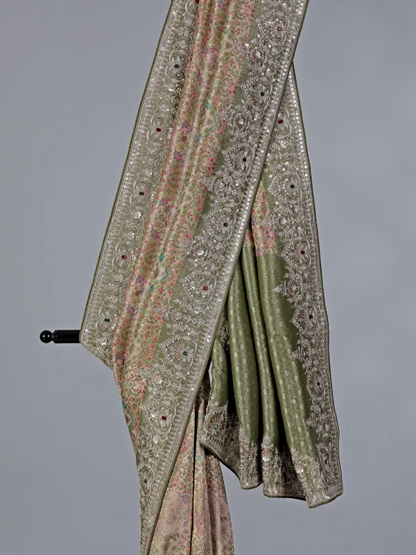 Mehendi green kanjivaram silk saree