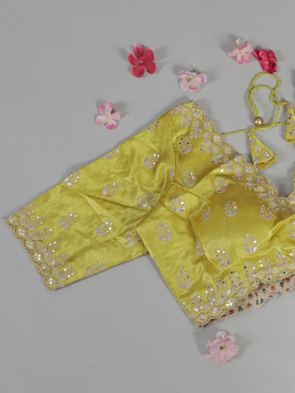 Mehendi green organza satin silk saree for wedding