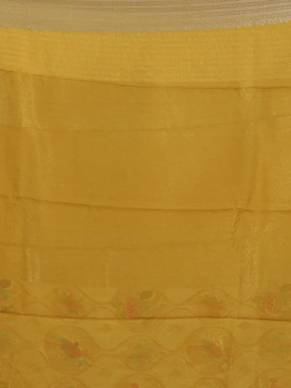 Mehendi yellow modal silk saree