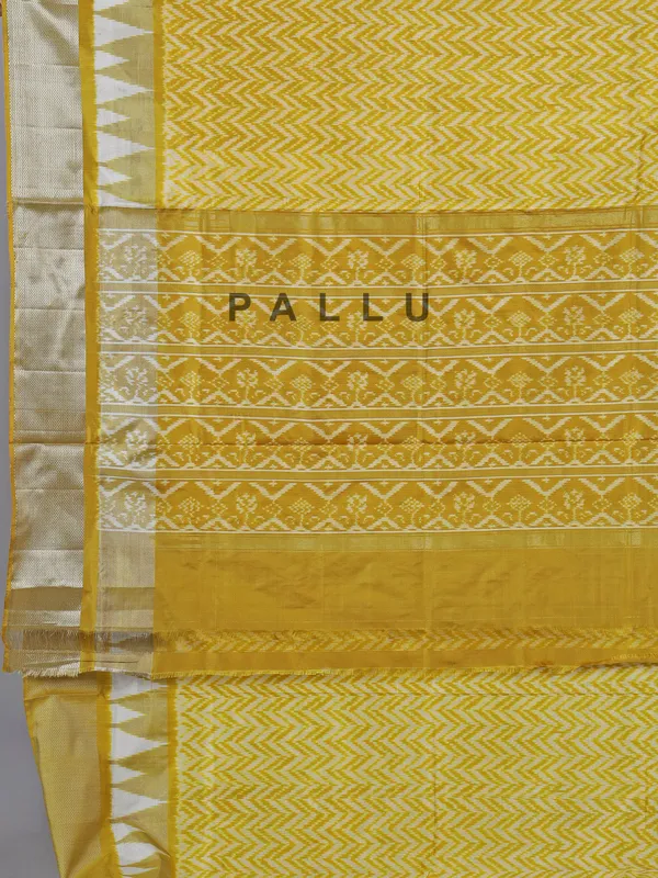 Mehendi yellow zari weaving patola silk saree for mehendi