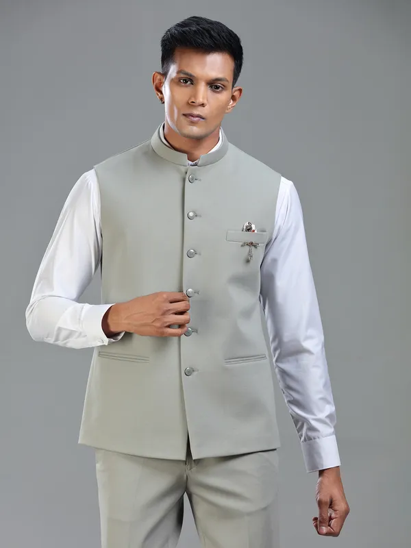 Minimalist with flair light grey waistcoat for men