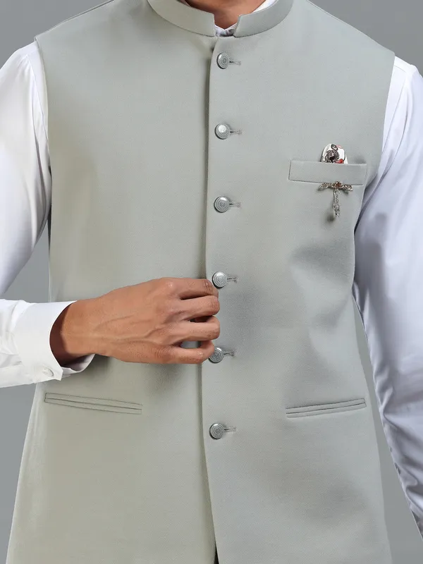 Minimalist with flair light grey waistcoat for men