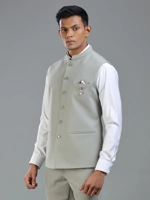Minimalist with flair light grey waistcoat for men