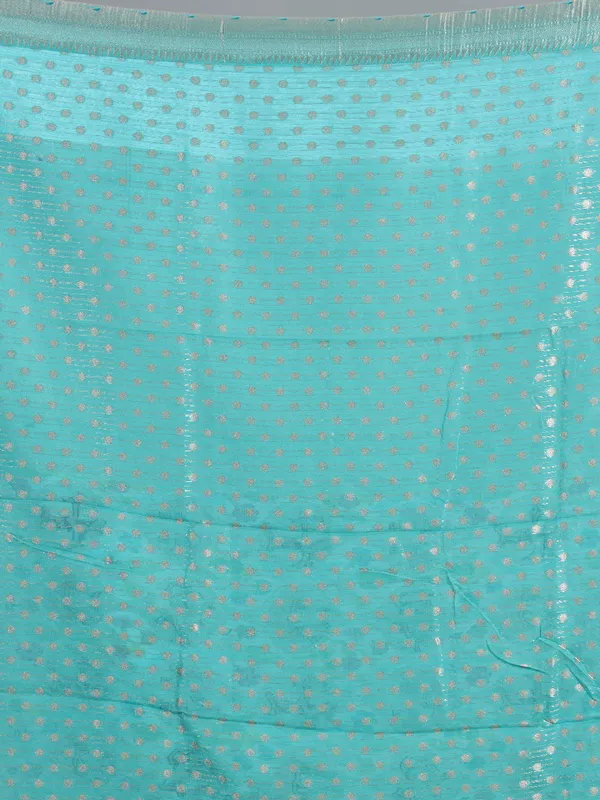 Mint aqua modal silk saree