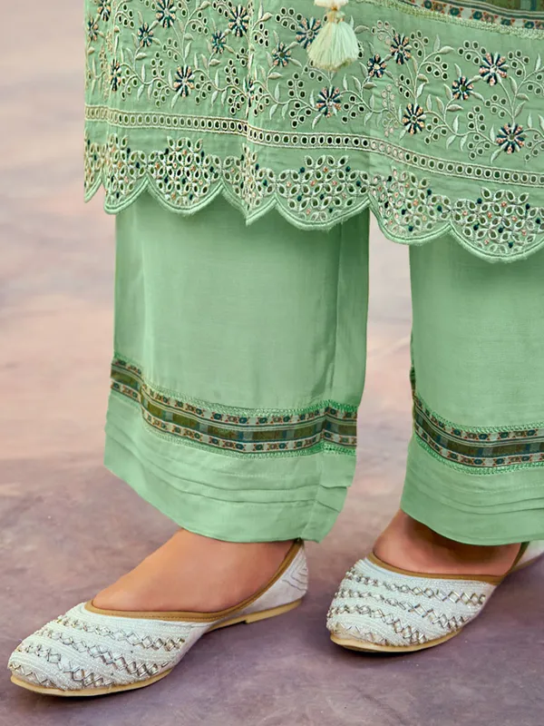 Mint blue festive wear organza salwar suit