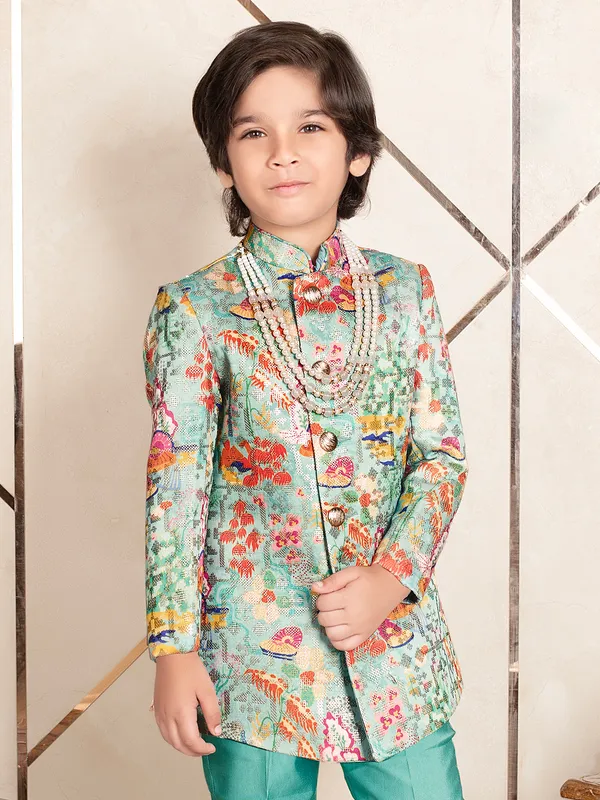 Mint green all time classy indo western for boys