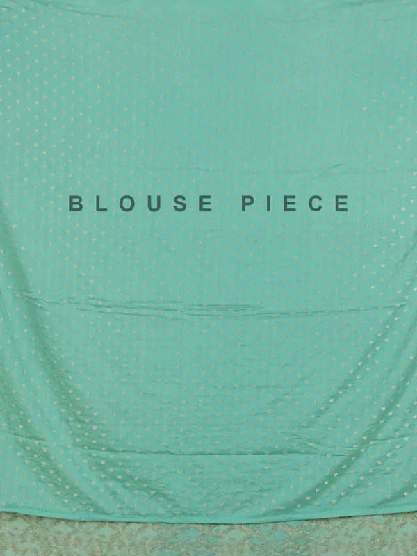 Mint green georgette zari weaving saree for women