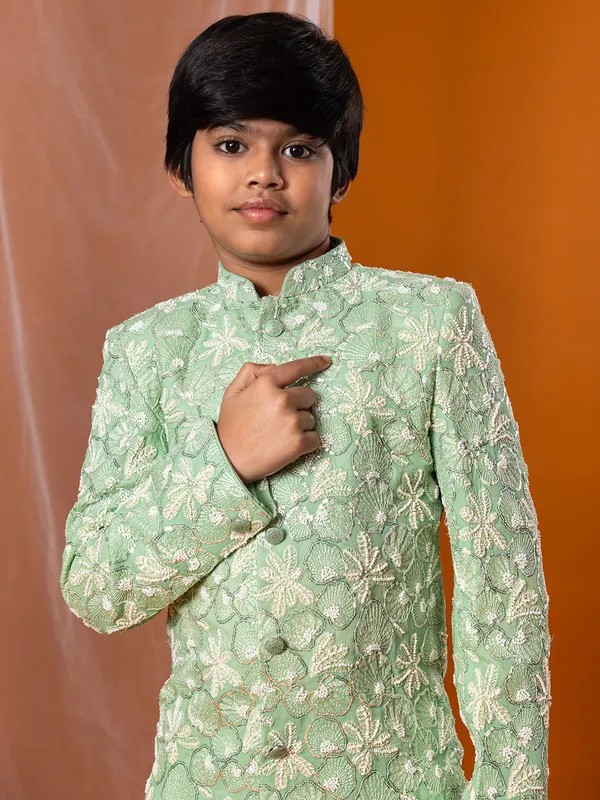 Mint green refreshing silk indo-western