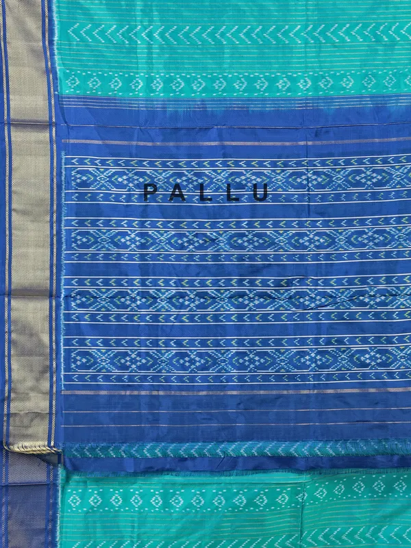 Mint green zari weaving patola silk saree for festive glow
