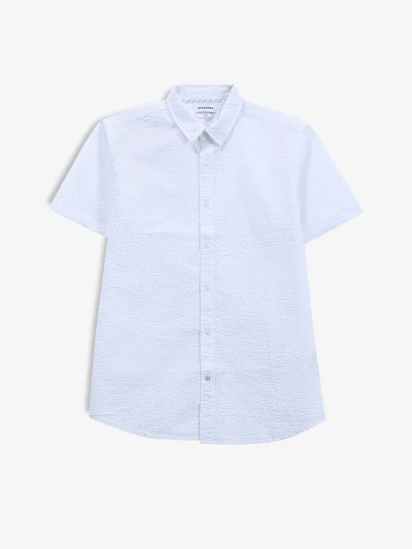 JACK&JONES white plain slim fit shirt
