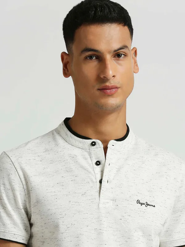 PEPE JEANS white cotton regular fit t-shirt