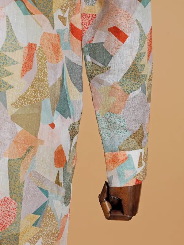 Modern multicolor cotton printed kurta for men