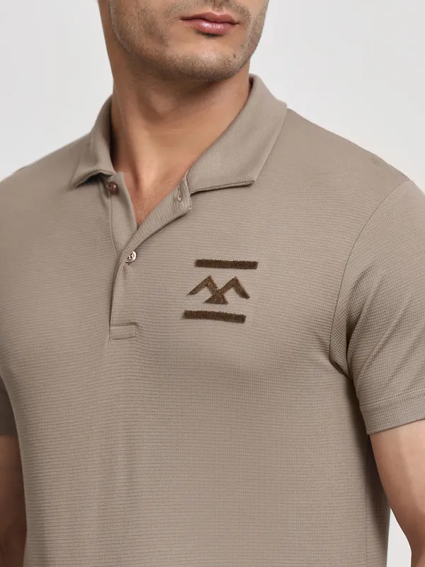 MUFTI pista green cotton plain t-shirt