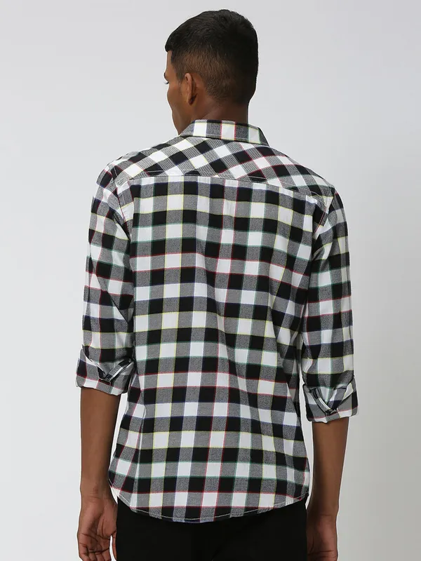 Mufti black and white cotton shirt