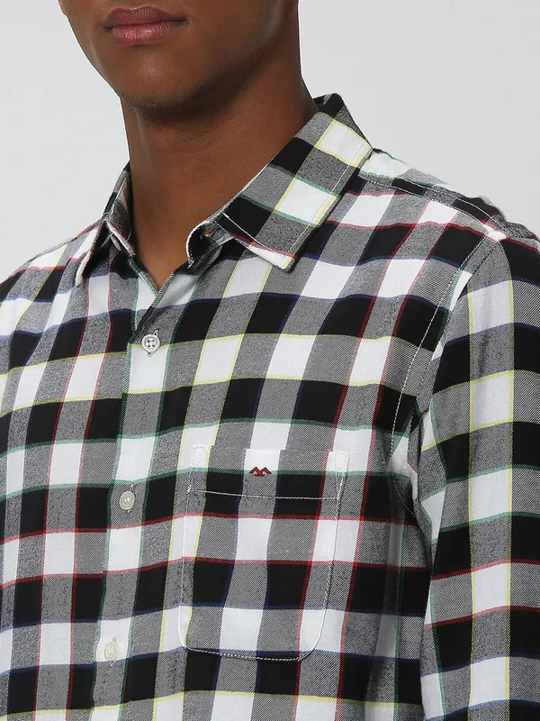Mufti black and white cotton shirt
