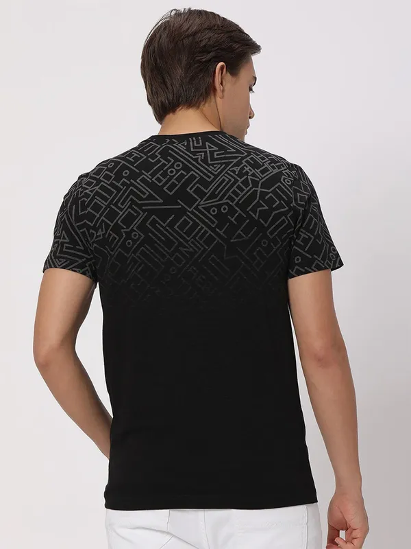 Mufti black printed t shirt
