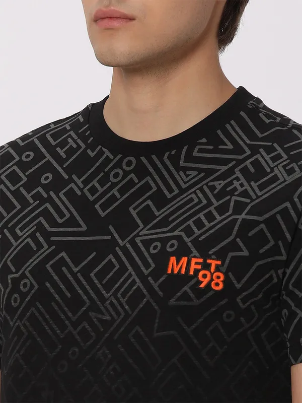 Mufti black printed t shirt
