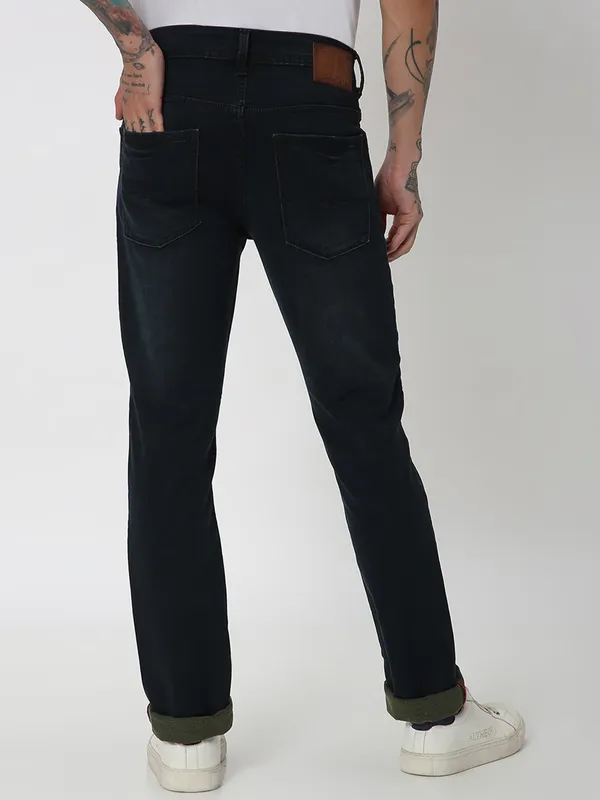 Mufti black slim fit washed jeans