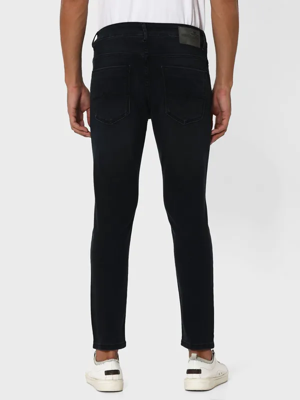 Mufti black solid ankle length jeans