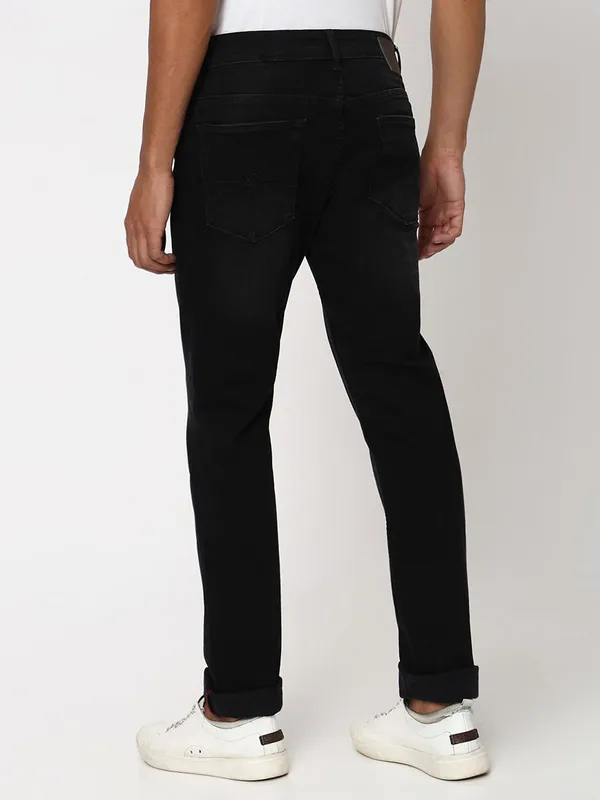 Mufti black solid narrow fit jeans