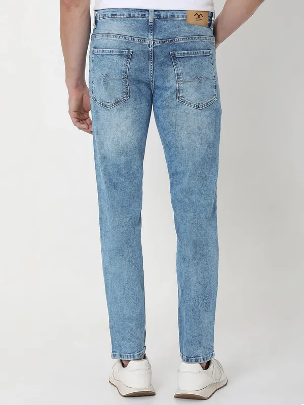 MUFTI blue denim washed skinny fit jeans
