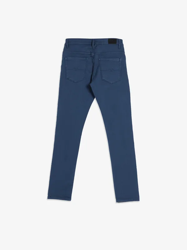 MUFTI blue solid skinny fit jeans