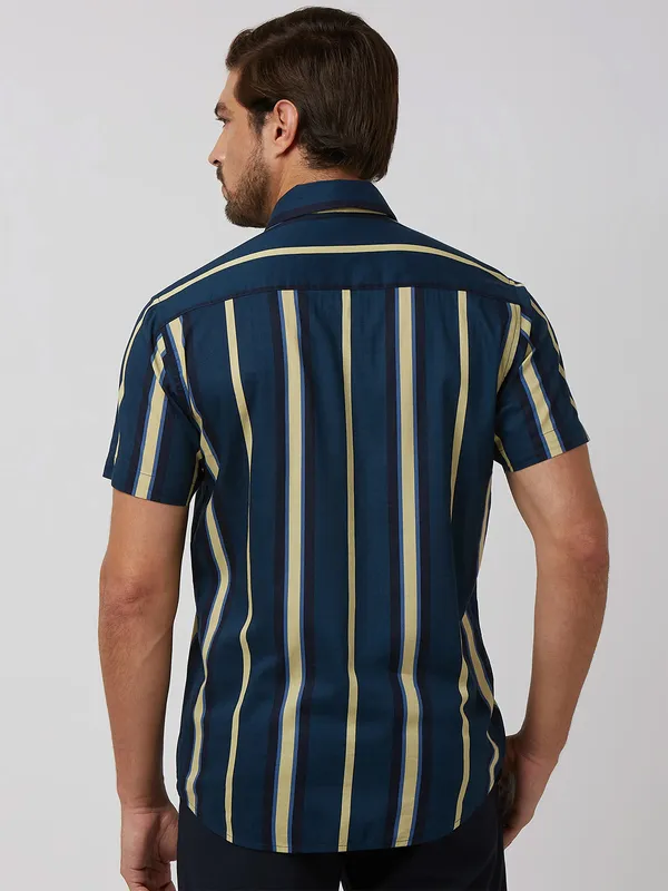 MUFTI blue stripe casual cotton shirt