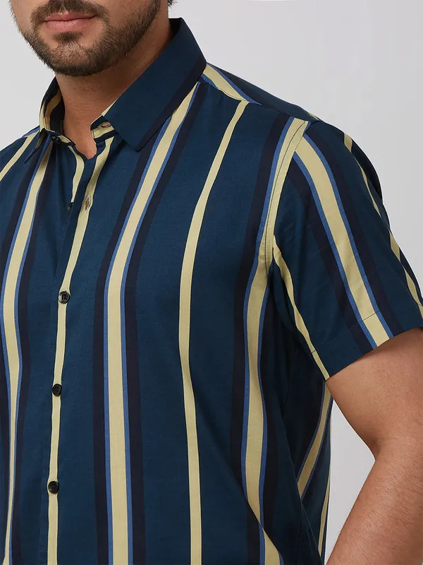MUFTI blue stripe casual cotton shirt