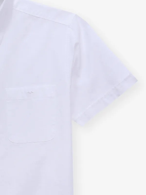 MUFTI cotton white plain shirt
