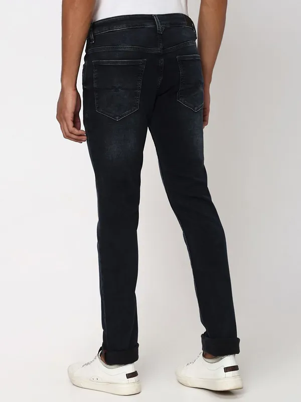 Mufti dark navy denim super slim fit jeans