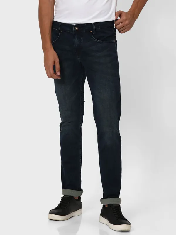 Mufti dark navy washed narrow fit jeans