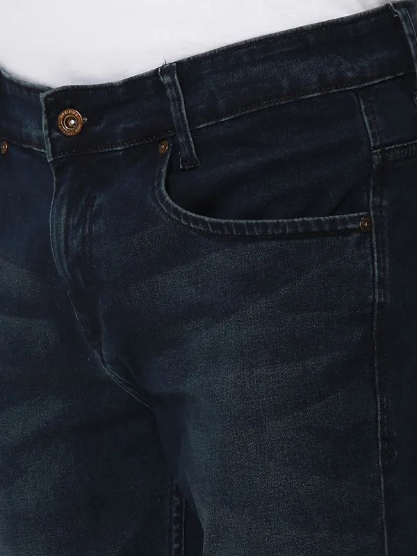 Mufti dark navy washed narrow fit jeans