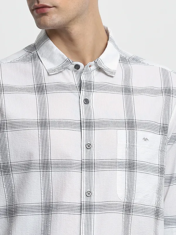 MUFTI flannel grey casual wear cotton shirt