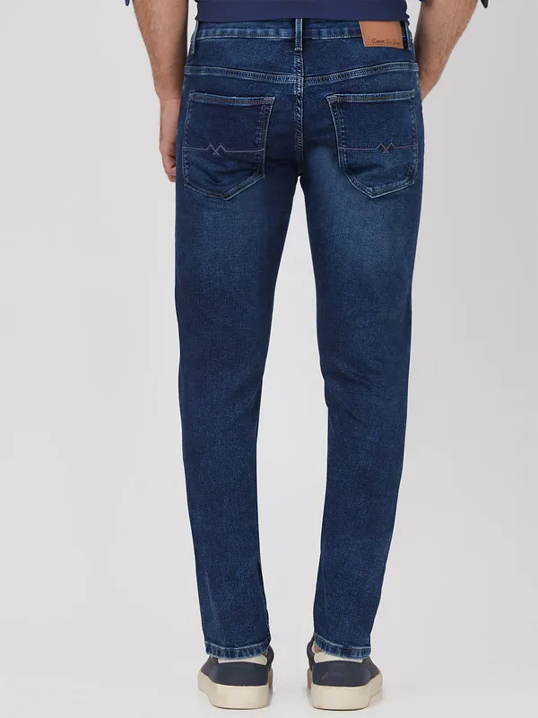 MUFTI  flashy jeans dark blue washed denim super slim jeans