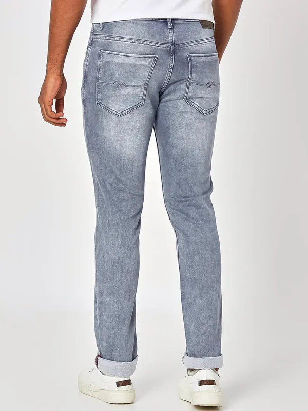 Mufti grey slim fit washed jeans