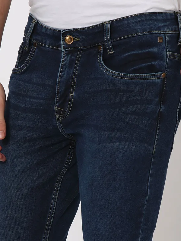 Mufti indigo blue washed skinny fit jeans