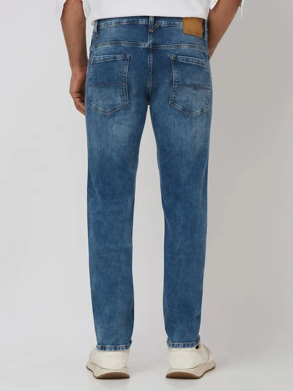 MUFTI light blue washed denim jeans for men