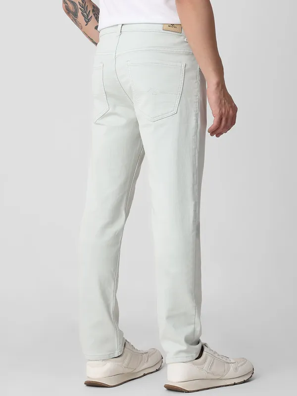 MUFTI light green solid denim jeans for men