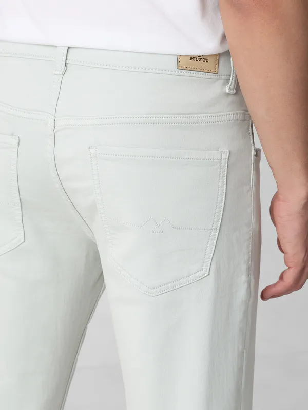 MUFTI light green solid denim jeans for men