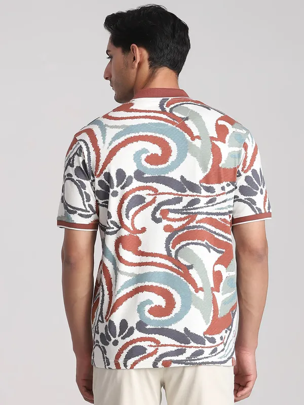MUFTI multicolor printed polo t-shirt