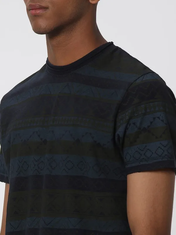 Mufti navy and olive cotton t shirt