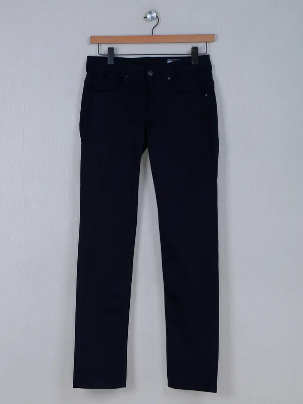 Mufti navy solid denim men jeans
